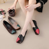 Zingj Low-Heeled, Soft-Soled Casual Women's Shoes, Matching Leather, Cow Tendon Soles, Single Shoes, Middle-Aged And Elderly Mother Shoes, Dancing