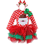 Claus Girls Xmas Party Dress Kids Christmas Dresses New Years Girl Vestido Fancy Christmas Dress Girl Long Sleeves