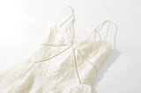 Jacquard Solid Back Lace Up Strap Mini Dress- Outfit