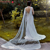 YouLaPan G41 Bridal Bolero Pearls Cape Bridal Shawl with Pearls 3M Length Evening Cape Simplicity Bride Cape Big SizeTop