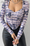 Elegant Women Party Crop Top Square Collar Puff Sleeve Autumn Corset Tops Slim Female Sexy Velevt Cropped Tops
