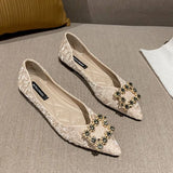 The Autumn Of 2025, The New Soft-Soled Tip Flat-Soled Single-Shoe Women's Bean Shoes Net Red Light Evening Wind Gentle