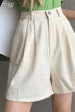 100% Cotton Korean Oversize 4Xl Shorts Women Harajuku High Waist Fashion Wide Leg Short Pants Summer Solid All Match