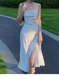 Women Summer One Peice Sleeveless Spaghetti Strap Sexy Bodycon Dress Ladies Elegant Fashion Beach Clothes