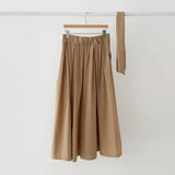 Zingj Lace High Waist Thin Pleated Half Elastic Waist Large Swing Skirt Women's Summer Long A-Line
