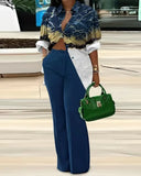 New Women's Fashion And Leisure Printed Long-Sleeved Trousers