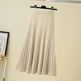 Zingj And Winter New High Waist Show Thin A-Word Pleated Skirt Big Umbrella Skirt Long Plus Thick Wool Knitting Skirt Woman-Outfit