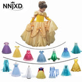Girl Princess Dresses Beauty Belle Cosplay Costume Snow Christmas Halloween Princess Dress up Children Party