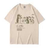 Cartoon Cat Print Oversized Short Sleeve TeeOutfit