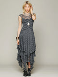 Station Fashion Women's Fashion Style Irregular High And Low Lace Skirt Sexy Long