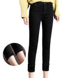 Thick Jeans Velvet Warm Women Denim Pants Elastic High Waist Slim Plus Size Trousers Pantalon Femme Skinny Jeans
