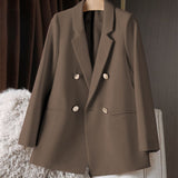 And Autumn Small Suit Jacket Women 2025 New Korean Version Of Loose Leisure Net Red Coffee-Color Suit Women's