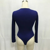 Colors Long Sleeve O Neck Casual Bodysuit Women Body Tops White Black Nude Red Party Bandage Bodycon Romper Body suit