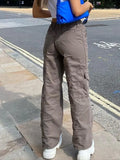 Washed Pocket Solid Cargo Pants- Outfit