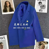 Zingj Metal Button Suit Jacket Female Fall 2024 New British Style Design Sense Double Breasted Korean