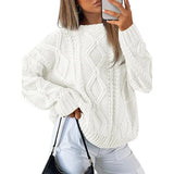 Women's Dress 2025 Knitted Women's Oversized Thick Knit Round Sweater