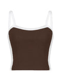 Contrast Trim Vintage Crop Cami Top-Outfit