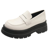 Zingj Retro Small Leather Shoes Female 2024 Spring Autumn New Thick Thick Heel Loafers French Jk Single Shoes- Outfit