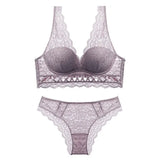New Sexy Bandage Underwear Set Push up Bra Set Embroidery Women Lingerie High Quality Lingerie Set 3/4 Cup Lace
