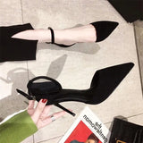 Face 2025 Spring New Black Pointed Hollow Sexy High Heels Women With Fine Heel Single