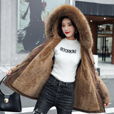 Medium And Long Style To Overcome The Female 2024 Winter New Korean Version Of The Thick Loose Warm Padded Clothes Large Size Women's Cotton Clothes-Outfit