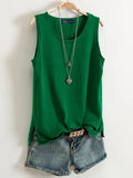 and Linen Camisole Women's 2023 Summer New I-shaped Sleeveless Knitted Bottoming Shirt Short Outer Wear Loose Top