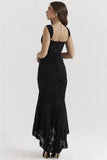 Lace Textured Strap Wrap Midi Dress-Outfit