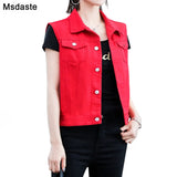 Jeans Jacket Summer Autumn Sleeveless Casual Short Jackets Chaqueta Mujer Casaco Jaqueta Feminina Women Coat Ladies