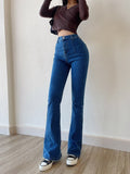 2022 New Flared Jeans High Waist Hip Lift Sexy Fashion High Quality Comfy Slim Trousers Streetwear Womens Korean