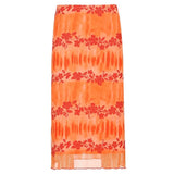 Summer Floral Print Midi Skirts Womens Casual High Waisted Skirt Ladies Sweat Cute Fashion Beach Streetwear