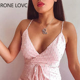 Women Sleeveless Swiss Dot Ruffles Tied Detail Wrap Dress Elegant Fashion Mini Dress Chic