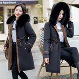 Send To Overcome The 2024 New Female Winter Down Cotton-Padded Jacket Waist And Thick Large Size Liner Can Be Dismantled Cotton-Padded Jacket Coat-Outfit