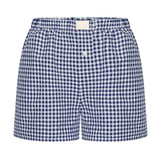 Summer New Ladies Leisurely Comfortable High-Waisted Broad-Legged Retro Lattice