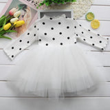 Sleeve Baby Girl Dress Newborn Infant Baby Princess Birthday Party Dress Polka Dot Tutu Ball Gown Autumn Baby Girl