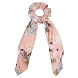 Bow Long Ribbon Hair Scrunchie Chiffon Floral Print Sweet Elastic Hair Band Ponytail Hair Scarf Hair Tie Hair