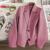 Green Short Blazer Woman 2025 Early Autumn New Design Temperament Small Casual Suit