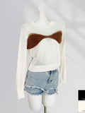 Zingj Design Sense Contrast Color Sweater Female Early Spring New Pure Desire Wind Wipe Chest Soft Sister Jacket Sweet