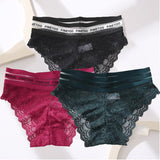 Lace Sexy Women's Panties Finetoo Mid-waist Temptation Transparent Hollow Out Underwear Female Underpants Briefs