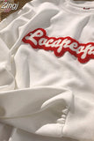 New Autumn Letter Towel Embroidered Long Sleeve Hoodies Women's Y2K Street Retro Joker Sweatshirts Couple Casual Loose