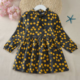 Spring Autumn Girl Dress Cotton Long Sleeve Children's Dress Floral Kids Dresses for Girls Fashion Girls Princess