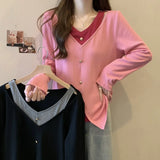 Zingj Size Fat Mm Cover Belly Autumn Women's T-Shirt Inside The Design Feeling False Two Long Sleeve Bottom Shirt Cover Flesh Show Thin Top-Outfit
