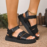 Women 2025 Summer New Leisure Korean Version Of Belt Buckle Sports Beach Thick-Sed Loose Cake Sandals