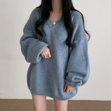 V-neck Oversized Loose SweaterOutfit