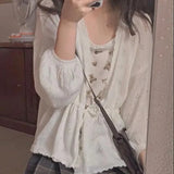 Women Lace Up Vintage Sweet Ulzzang Students Summer All-match Soft Solid Elegant Loose Leisure Popular Female Ins
