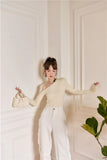 2022 Fashion Women Skew Collar Long Sleeve Knit Top Hollow Out Sexy Tees Beige Black T Shirt Designer Ladies