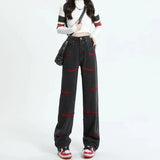 Waisted Straight Jeans For Y2k Women Streetwear Summer Korean Dongdaemun 2023 Femme Pants Baggy Blue Denim Trousers