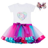Clothing Sets Baby Girls Clothes 2021 Summer Princess Party Unicorn Colorful tutu Dress Kids Birthday Ball Gown
