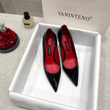 Shoes Tips Light Mouth Fine Heel Sexy Red-Soled High-Heeled Shoes Red Black Patent Leather Single Shoes