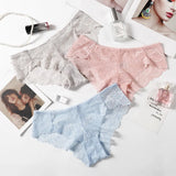 Sexy Lace Panties Solid Soft Breathable Briefs Seamless Women Underwear Ladies Panty Transparent Tempting Low-Rise