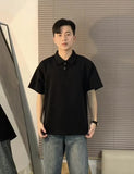 Short-Sleeved Men Polo Shirt Handsome Summer Hip Men's Shoulder Shirt Collar T-Shirt Niche Cotton